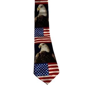 Steven Harris Patriotic American Tie with Flag and Eagle